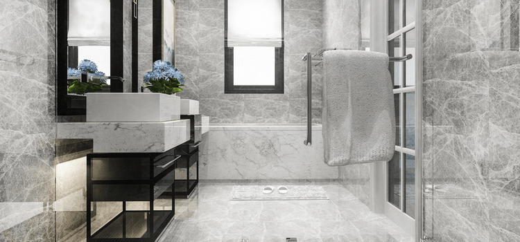 carrarai márvány padlólap a fürdőszobába